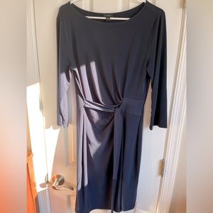 Navy Ann Taylor Factory tie waist shift dress